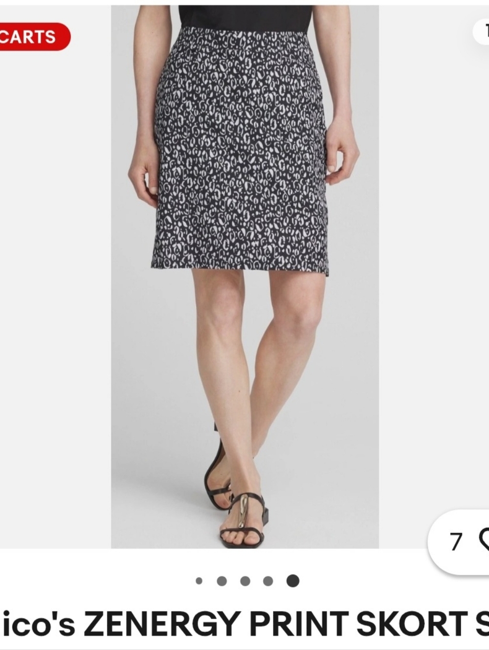 Black and White Printed A-Line Skirt